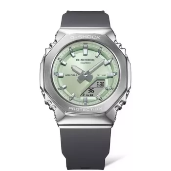 CASIO G-SHOCK Sieviešu GM-S2110-3AER Analogā-digitālā rokas pulkstenis 42,9mm Zaļš sveķi/nerūsējošais tērauds