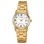 CASIO LTP-V002G-7B Sieviešu analogais kvarca pulkstenis, 25mm zelta toņa nerūsējošā tērauda korpuss, sudraba ciparnīca