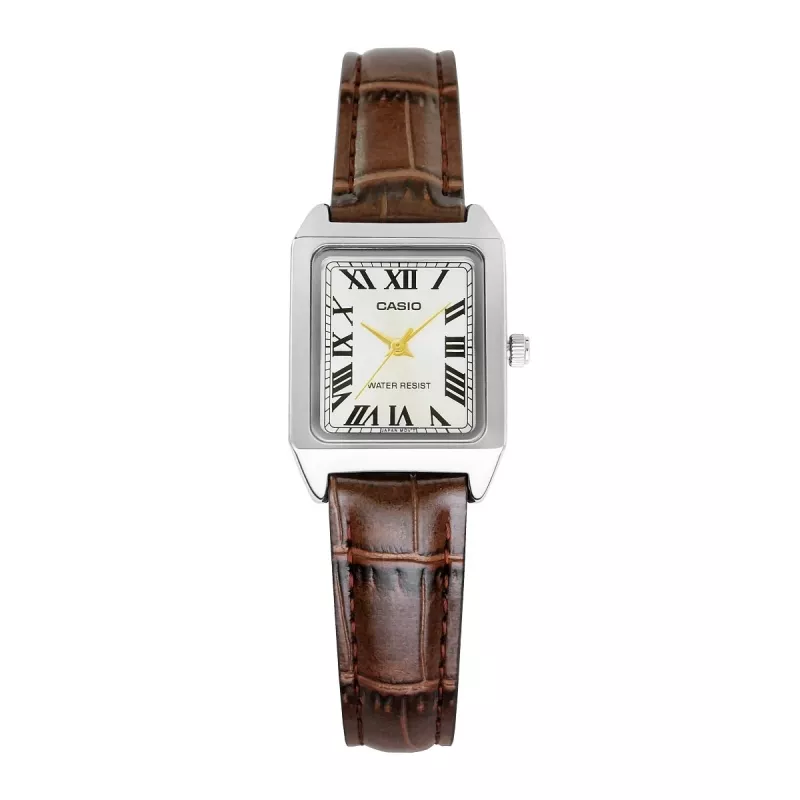 Casio LTP-V007L-9BUDF Analogais pulkstenis, Sudraba/Brūns