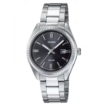 CASIO LTP1302PD-1A Sieviešu analogais kvarca pulkstenis 34,2mm Nerūsējošais tērauds Melns ciparnīca