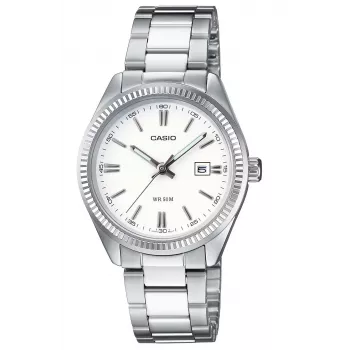 CASIO LTP1302PD7A1V Unisex Analogais kvarca pulkstenis, sudraba nerūsējošais tērauds, 34.5 x 30.2 x 8.7 mm
