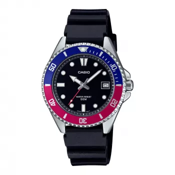 CASIO MDV-10-1A2VEF Vīriešu analogais kvarca pulkstenis 38.5 mm Melns sveķi