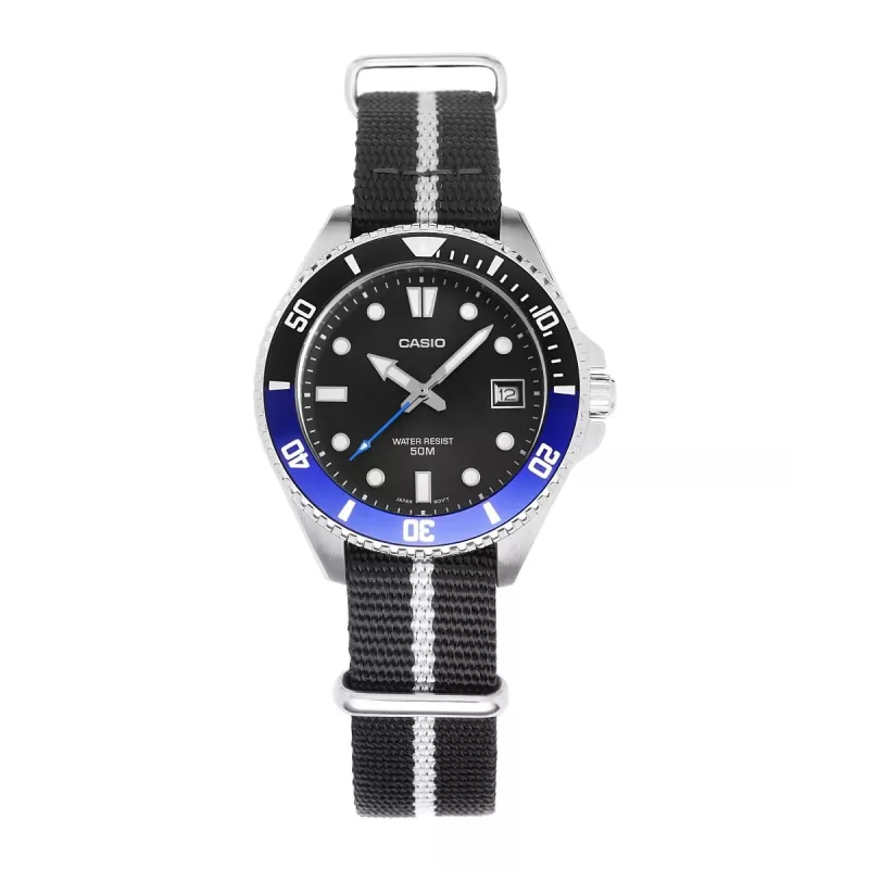 Casio MDV-10C-1A2VEF Vīriešu Nirēja Pulkstenis Melns Nerūsējošais Tērauds Sveķi