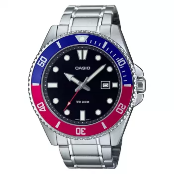 CASIO MDV107D1A3VDF Vīriešu niršanas pulkstenis 42mm Nerūsējošais tērauds Melns ciparnīca