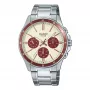Casio vīriešu MTP1374D5A2VD analogais pulkstenis no nerūsējošā tērauda ar brūnu ciparnīcu un dienas/datuma displeju