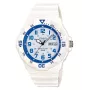 CASIO MRW-200HC-7B2 Unisex Analogais Kvarca Pulkstenis ar Melnu Sveķu Siksniņu, Baltu Ciparnīcu, 44,6 mm Korpuss