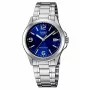 CASIO MTP-1215A-2A Vīriešu analogais kvarca pulkstenis ar zilu ciparnīcu un nerūsējošā tērauda aproci 43.3 mm
