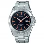 CASIO MTP-1308D-1A2 Vīriešu analogais kvarca pulkstenis, 48,9 mm, melns ciparnīca, sudraba nerūsējošā tērauda aproce