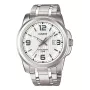 CASIO MTP-1314D-7A Vīriešu analogais kvarca pulkstenis, nerūsējošais tērauds, sudraba ciparnīca, 44,9 mm