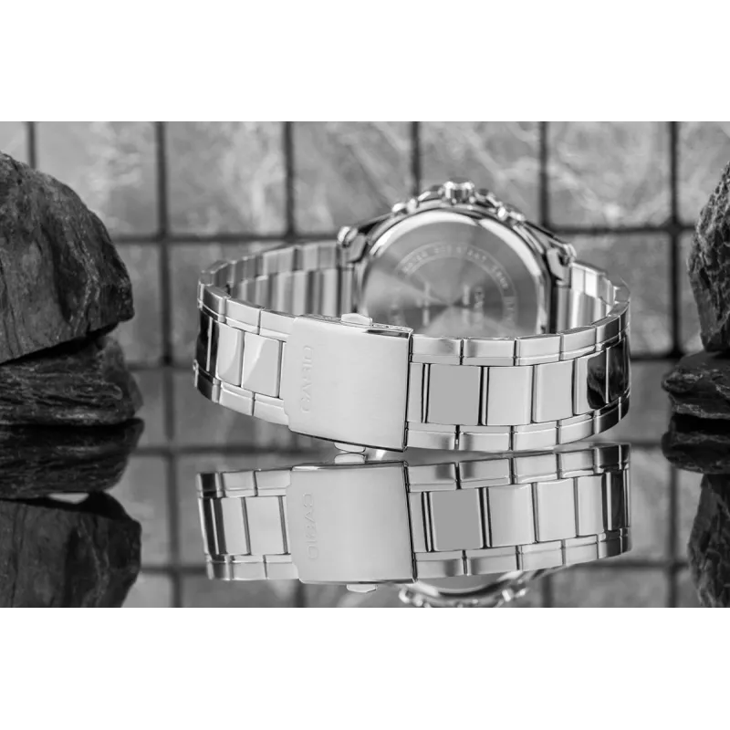 Casio MTP-1374D-1AV Vīriešu analogais kvarca pulkstenis, nerūsējošais tērauds, 43,5 mm