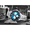 Casio MTP-1374D-2A3 Vīriešu analogais kvarca pulkstenis ar nerūsējošā tērauda rokassprādzi, zilu ciparnīcu, datumu un dienu, 50m ūdensizturība