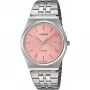 Casio MTP-B145D-4AVEF Vīriešu analogais kvarca pulkstenis ar nerūsējošā tērauda rokassprādzi, lašrozā ciparnīcu, sudraba korpusu, 50m ūdensizturību