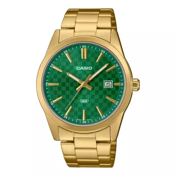 CASIO MTP-VD03G-3AUDF Vīriešu analogais kvarca pulkstenis 48mm zaļš ciparnīca nerūsējošais tērauds