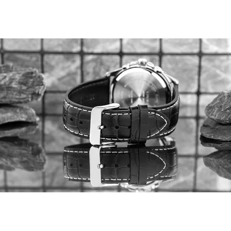 CASIO MTP1375L1AVDF vīriešu analogais kvarca pulkstenis ar ādas siksniņu, melns ciparnīcas, 42 mm