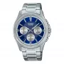 CASIO MTP1375PD2A1V Vīriešu analogais kvarca pulkstenis 43,8 mm Nerūsējošais tērauds Zils ciparnīca