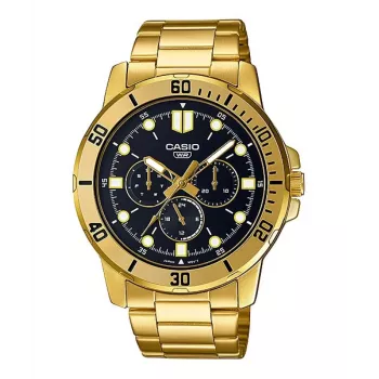 CASIO MTPVD300G1EUD Vīriešu analogais kvarca pulkstenis 45 mm Nerūsējošais tērauds Zelta tonis