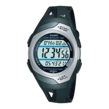CASIO STR-300C-1VEF Unisex Digitalais Pulkstenis 35.2mm Sveķi Melns