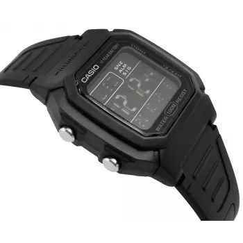 Casio W-800H-1BVES vīriešu digitālais pulkstenis — 100m ūdensizturīgs, kvarca kustība