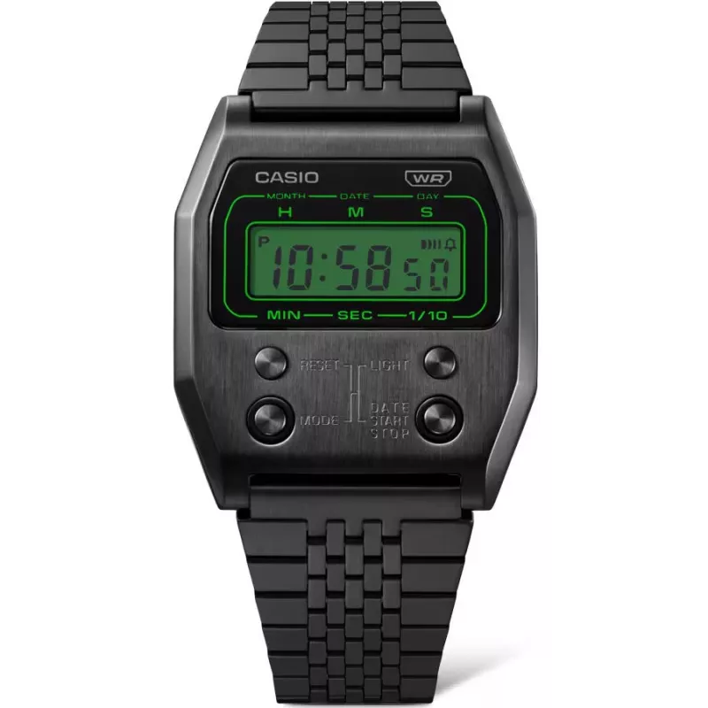 CASIO Sieviešu A1100B-1EF Digitālais Nerūsējošā Tērauda Pulkstenis 35mm
