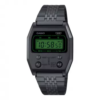 CASIO Sieviešu A1100B-1EF Digitālais Nerūsējošā Tērauda Pulkstenis 35mm
