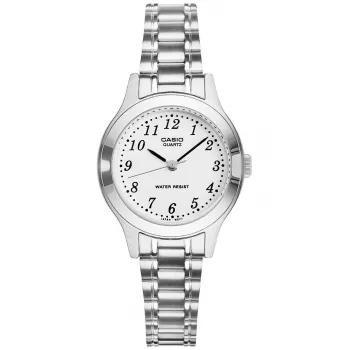 CASIO Sieviešu analogais kvarca pulkstenis LTP-1128A-7B 33mm Sudraba ciparnīca Nerūsējošais tērauds