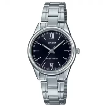 CASIO Sieviešu analogais kvarca pulkstenis LTP-V005D-1B2 34mm Sudraba nerūsējošais tērauds
