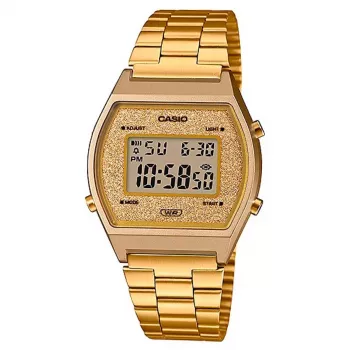 CASIO sieviešu digitālais pulkstenis B640WGG-9DF rozā zelta tonēts nerūsējošais tērauds