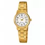 CASIO sieviešu LTP-V002G-7B2 analogais kvarca pulkstenis, 31 mm zelta jonu pārklājuma nerūsējošā tērauda korpuss, sudraba ciparnīca, aproce