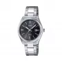 CASIO Sieviešu LTP1302PD1A1V analogais kvarca pulkstenis, sudraba nerūsējošais tērauds, melns ciparnīca, 50m ūdensizturība