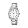 CASIO Sieviešu LTP1302PD7BVE Analogais kvarca pulkstenis, 34,5mm nerūsējošā tērauda korpuss, sudraba ciparnīca, datuma displejs