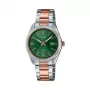 CASIO sieviešu LTP1302PRG3AV analogais kvarca pulkstenis 34,5 mm rozā zelta toņa nerūsējošais tērauds zaļš ciparnīca