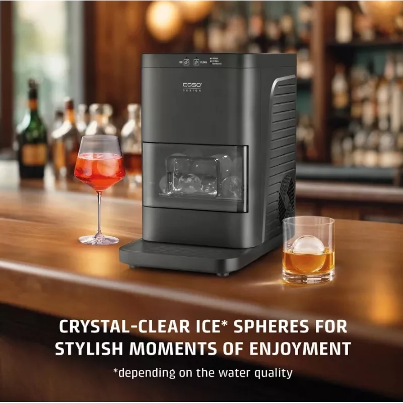 CASO IceBall Pro Automātiskā ledus bumbiņu gatavotājs – 130W, 1.3L, matēti melns