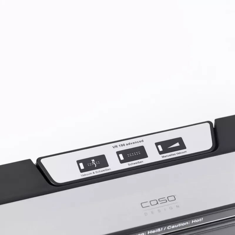CASO VR 190 Advanced bāra vakuuma aizzīmogošanas ierīce – 100 W, temperatūras kontrole, dubultā šuve, melna