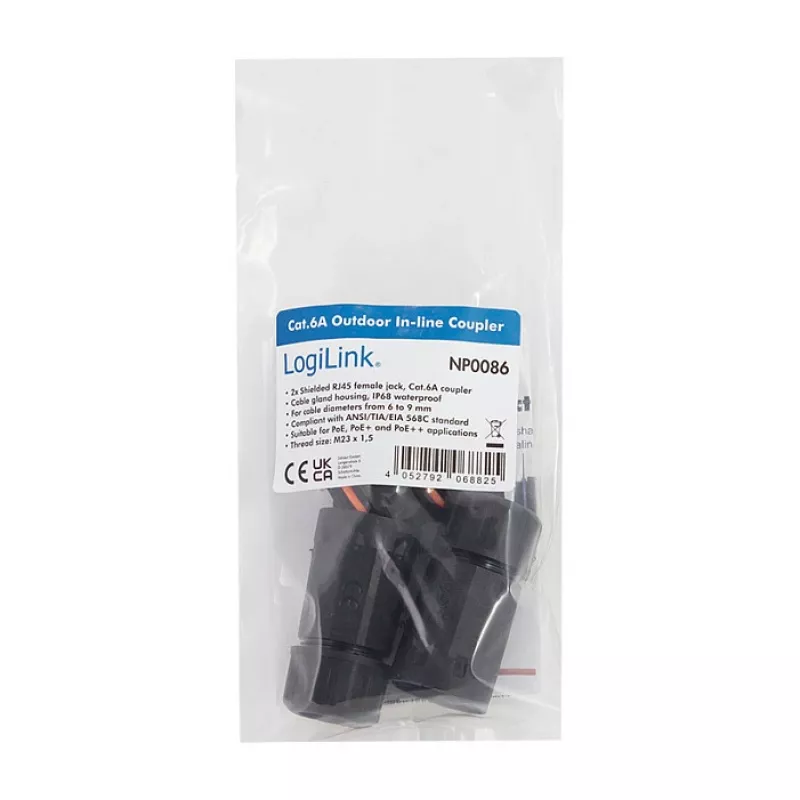 CAT6a āra savienotājs IP68 RJ45 sieviešu-sieviešu ekranēts Ethernet savienotājs
