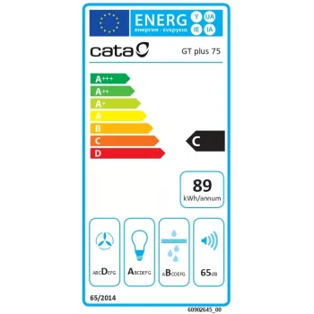 CATA GT-PLUS 75 X /M Tvaika nosūcējs – Nerūsējošais tērauds, 645 m³/h, Energoefektivitātes klase C, EcoLed, Mehāniskā vadība