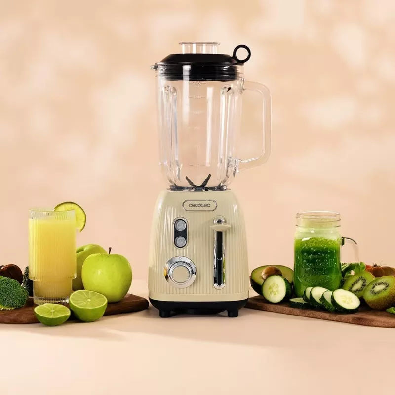 Cecotec Blender Power Black Titanium RetroGreen, 1200 W, 1.5 L stikla krūze, zaļš