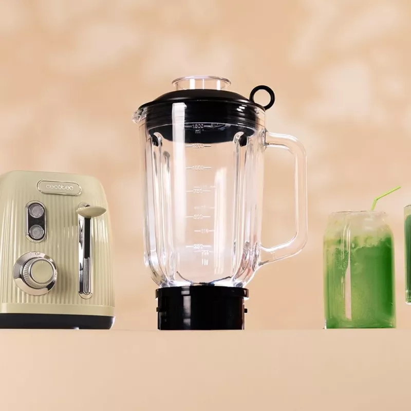 Cecotec Blender Power Black Titanium RetroGreen, 1200 W, 1.5 L stikla krūze, zaļš