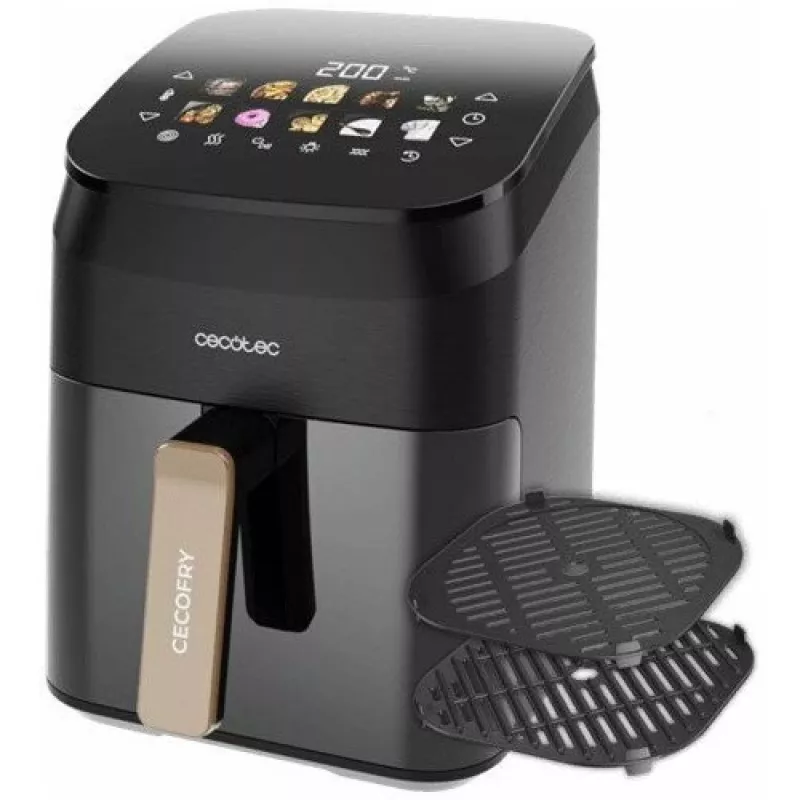 Cecotec Cecofry&Grill Smokin' 4500 Gaisa fritieris ar grilu un smēķētāju, 4,5 L, 1700 W, Melns