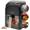Cecotec Cecofry&Grill Smokin' 4500 Gaisa fritieris ar grilu un smēķētāju, 4,5 L, 1700 W, Melns