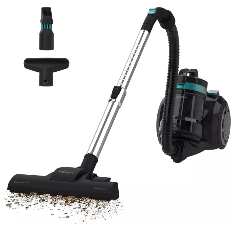 Cecotec Conga Rockstar Cyclonic Plus Bezputekļu Putekļsūcējs 800W 2L Melns