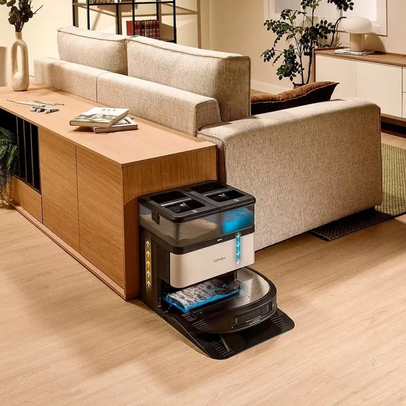 Cecotec Conga Z100 robotizētais putekļsūcējs, slapjā un sausā tīrīšana, 20000 Pa, 320 min darbības laiks, 5200 mAh, 3 L putekļu tvertne, melns