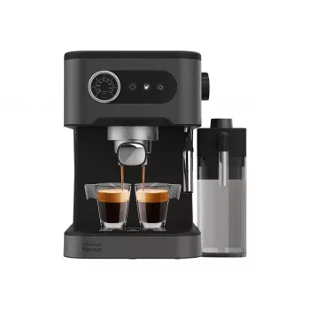 Cecotec Power Espresso 20 Pro Latte kafijas automāts, 20 bāru sūkņa spiediens, iebūvēts piena putotājs, pusautomātisks, melns, 1350 W