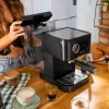 Cecotec Power Espresso 20 Pro Latte kafijas automāts, 20 bāru sūkņa spiediens, iebūvēts piena putotājs, pusautomātisks, melns, 1350 W