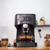 Cecotec Power Espresso 20 Pro Latte kafijas automāts, 20 bāru sūkņa spiediens, iebūvēts piena putotājs, pusautomātisks, melns, 1350 W