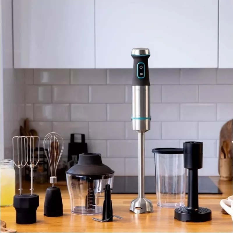 Cecotec Power TitanBlack 1200 XL PerfectCream&Crush rokas blenderis, 1200 W, nerūsējošais tērauds/melns