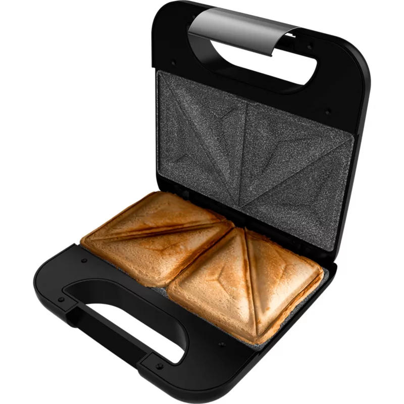 CECOTEC Rock'nToast Classic+ Sviestmaižu gatavotājs (nerūsējošais tērauds/melns, 800 W, 2 personām)