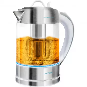 CECOTEC ThermoSense 370 Clear Electric Kettle (Stainless Steel/Transparent, 2200 W, 1.7 L)