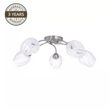 Griestu lampa CL17061-5 5x60W E27 hroms moderna apaļa