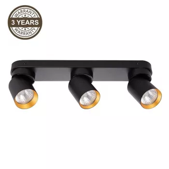 Griestu lampa Tunis 3xGU10 ML9937 melna/zelta