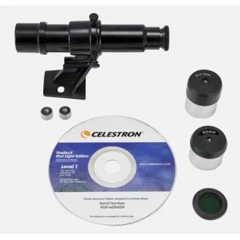 Celestron FirstScope piederumu komplekts - 20mm & 6mm Kellner okulāri, 2x Barlow, mēness filtrs, tīrīšanas lupatiņa